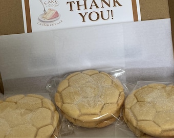 Handmade Shortbread Biscuits Gift Box | Limited Edition Football Shapes | Letterbox Friendly Treat | Chocolate Chunk or Plain Shortbread.