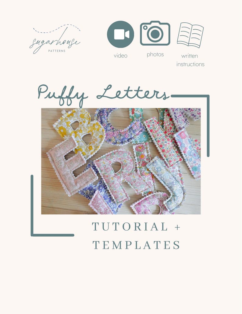 Puffy Fabric Letters Sewing Pattern Complete Bundle | 6 Sizes + Bubble ...