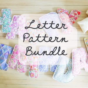 Lot complet de patrons de couture lettres en tissu gonflé | 6 tailles + alphabet à bulles | Modèles en majuscules et minuscules | PDF