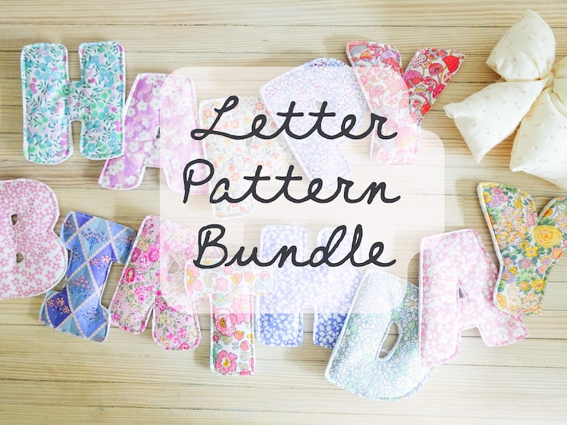 Puffy Fabric Letters Sewing Pattern Complete Bundle | 6 Sizes + Bubble ...