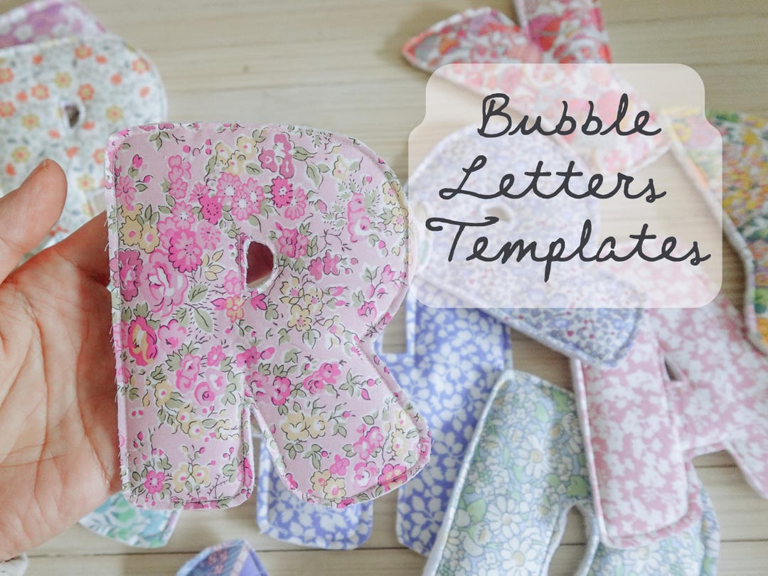 Bubble Letter Sewing Templates | Puffy Alphabet Pattern, Numbers (PDF ...