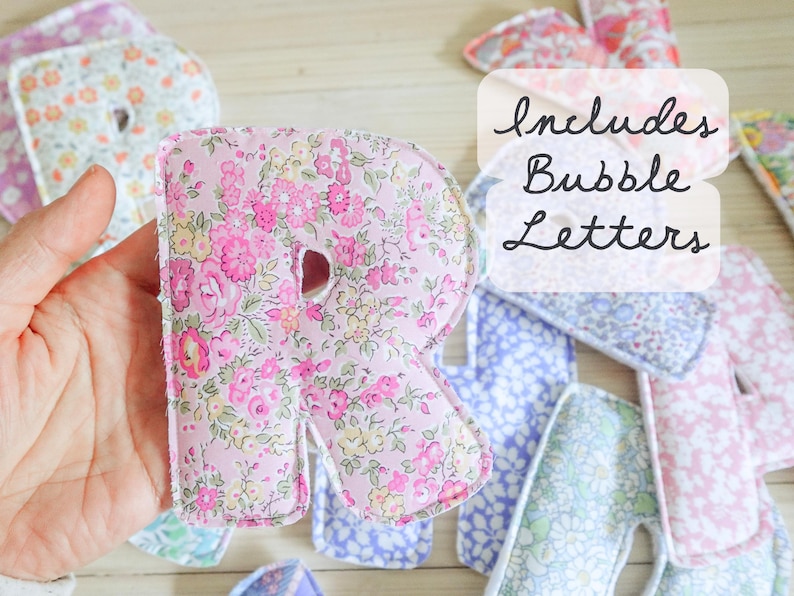 Puffy Fabric Letters Sewing Pattern Complete Bundle | 6 Sizes + Bubble ...
