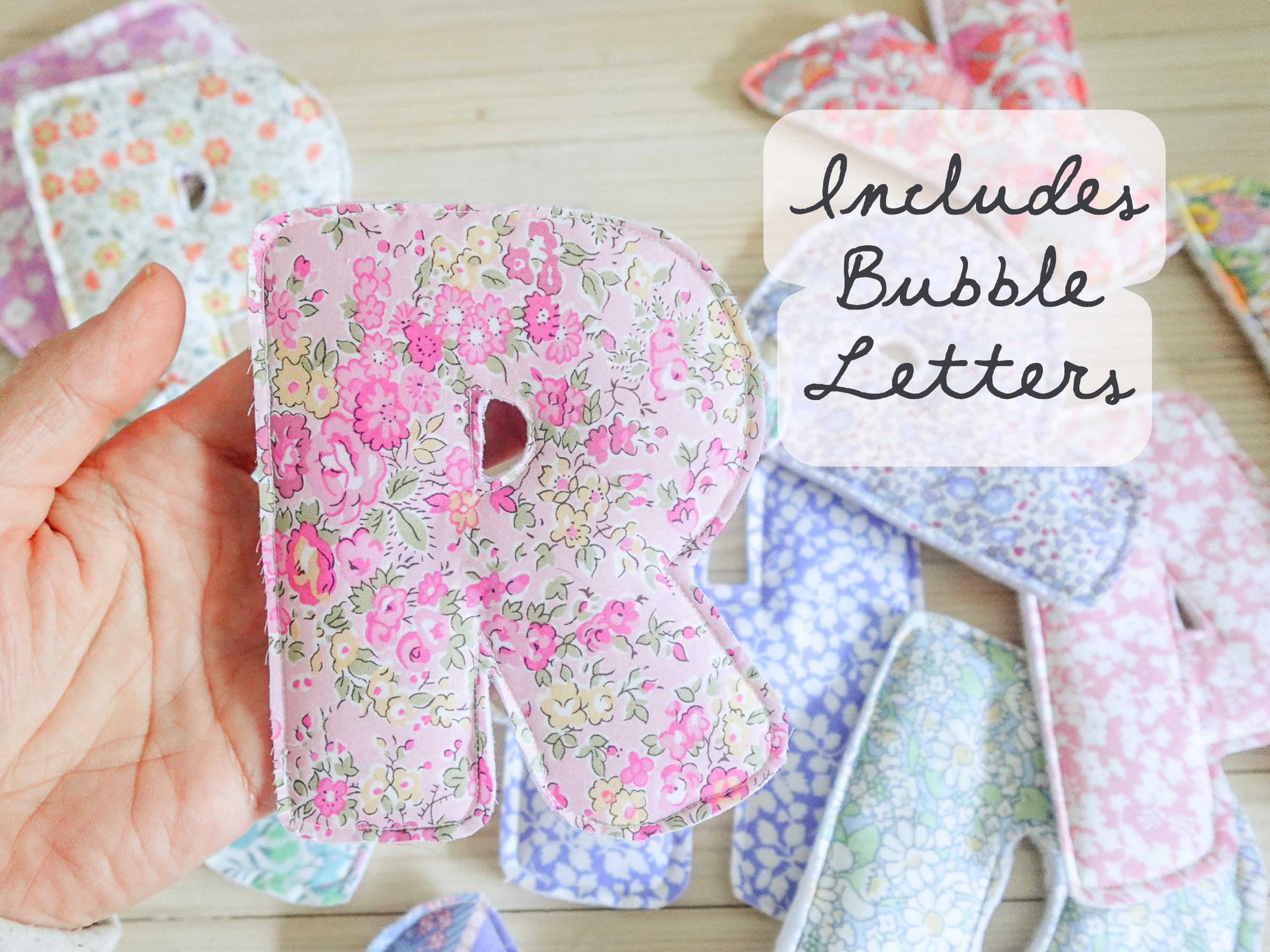 Fabric Letter R Puffy Fabric Letters Sewing Pattern Complete Bundle | 6 Sizes + Bubble ...