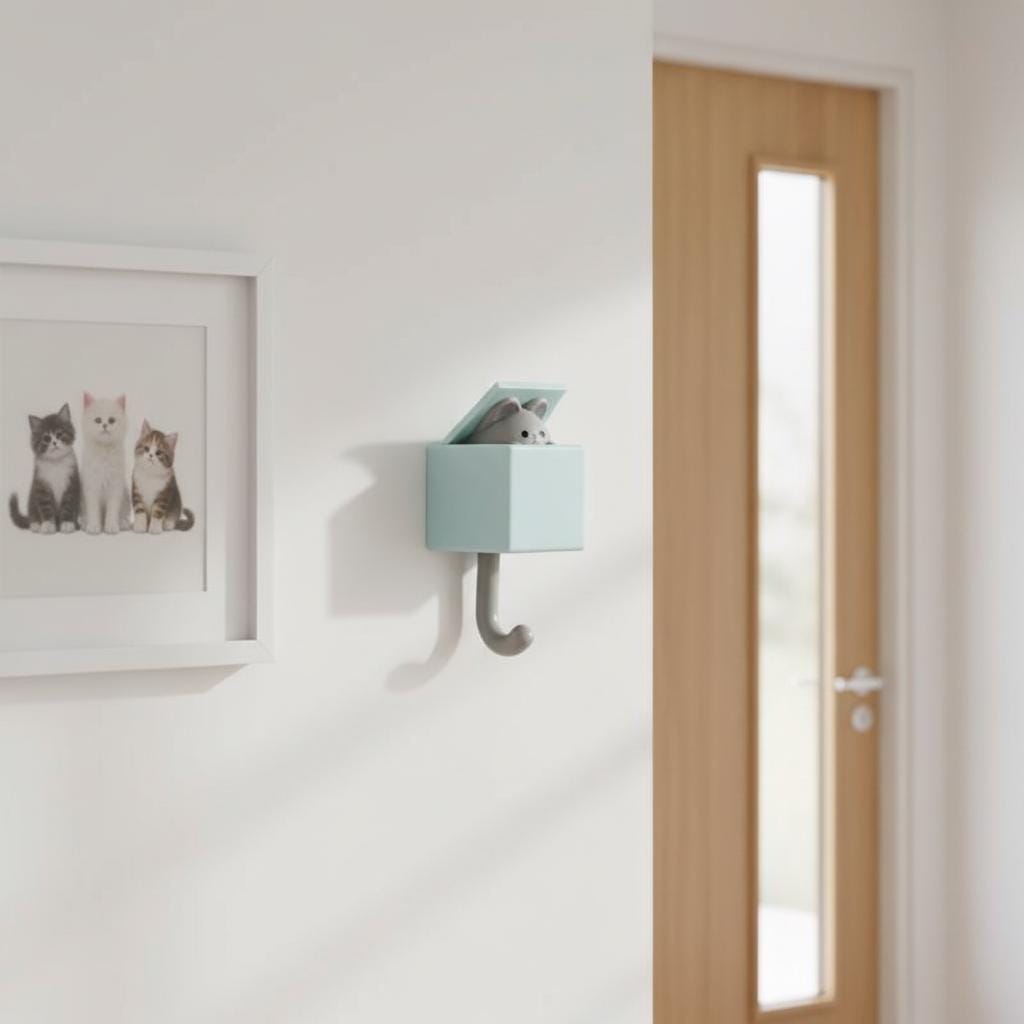Interactive Key Holder Interactive Pop-up Cat Key Holder | 3D Printed Cat Wall Hook | Cute ...