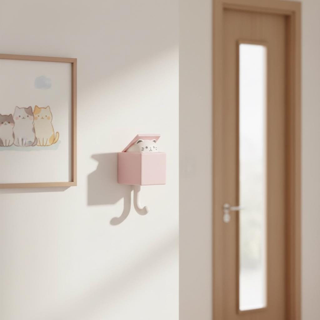 Interactive Key Holder Interactive Pop-up Cat Key Holder | 3D Printed Cat Wall Hook | Cute ...