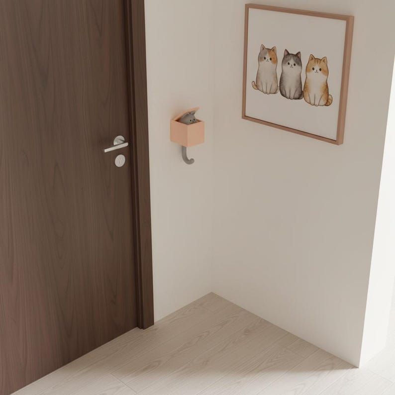 Interactive Key Holder Interactive Pop-up Cat Key Holder | 3D Printed Cat Wall Hook | Cute ...