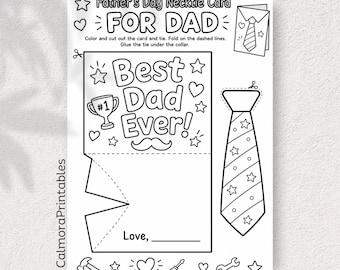Father's Day necktie card, I Love My Dad Because, digital download