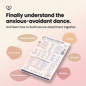 Anxious Avoidant Attachment Cheat Sheet | Relationship Dynamics Guide (PDF)
