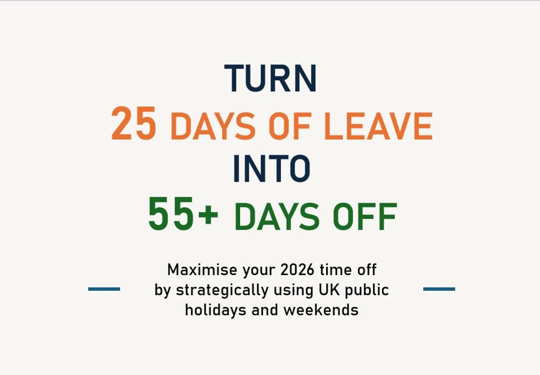 UK Annual Leave Planner 2026 Printable – Turn 25 Days Into 55 Days Off ...
