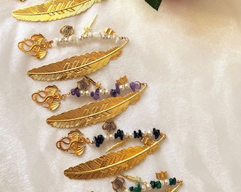 Marcapáginas de fantasía, marcapáginas de amatista y piedra lunar, marcapáginas de cristal, marcapáginas mágico, regalo para amantes de los libros, regalo para lectores de fantasía