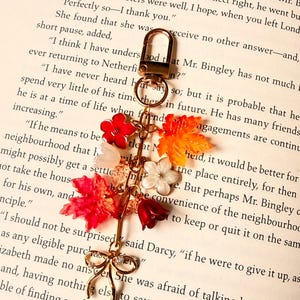 Fall Kindle Charm, Autumn Book Charm, Maple Leaf Kindle Accessory, Floral Bookish Charm, Cottagecore Reader Gift, Autumn Book Lover Gift
