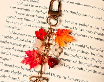 Fall Kindle Charm, Autumn Book Charm, Maple Leaf Kindle Accessory, Floral Bookish Charm, Cottagecore Reader Gift, Autumn Book Lover Gift
