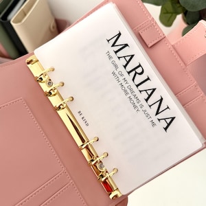 Custom A6 Name Dashboard | minimalist & aesthetic inserts | agenda decor I motivational quotes I Cash Stuffing