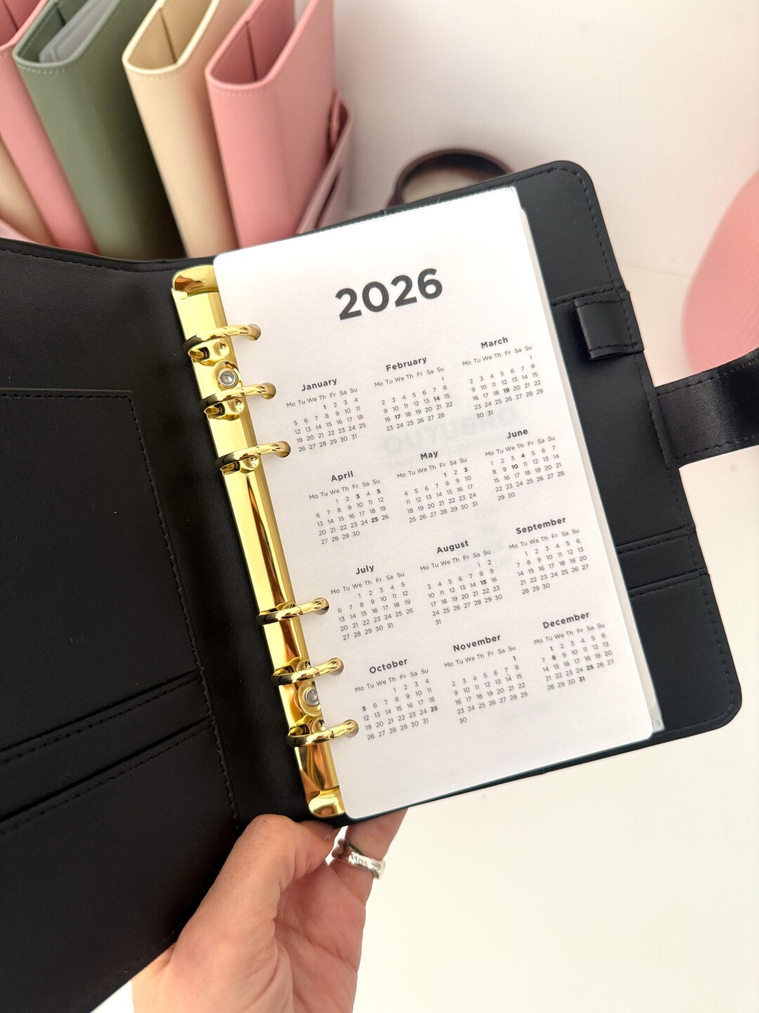 A6 2026 Calendar Dashboard, Minimal Budget Binder Insert, Aesthetic ...