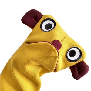 Grumpy MEERKAT mimic animal hand puppet made of organic cotton