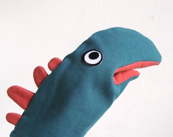 DINOSAUR emotional hand puppet made of organic cotton