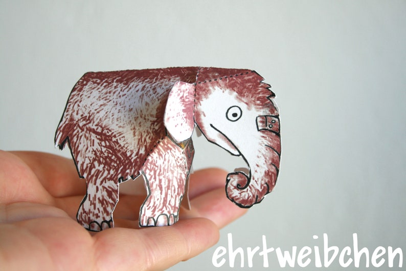 paper craft of extinct animals, cut-out sheet, printed on recycling paper image 7