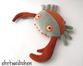 funny mitten crab made of upcycling fabrics