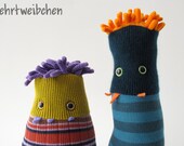 sea anemone plush monster made of reused fabrics