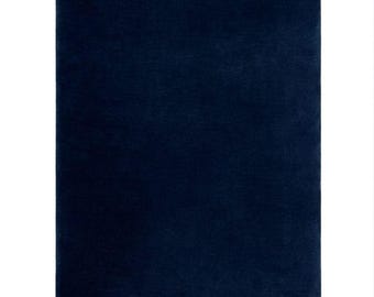 Solid Navy Blue Hand tufted Wool Rug, Modern Minimalist Area Rug, Plush Wool Carpet, Living Room Bedroom Decor 10+ Colours Options.