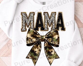 Camo Mama PNG, Diseño de Mama con diamantes de imitación, Maternidad de camuflaje PNG, Camiseta del Día de la Madre, Muttertag, Fête Des Mères, Maman, Diseño de sublimación PNG