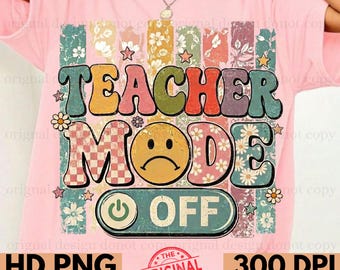 PNG "Professor(a) de mau humor", Arquivo para camiseta retrô de professor(a), Sublimação "Aula encerrada", Camiseta "Professor(a) de mau humor", Design boho para professor(a), PNG "Fim da escola"