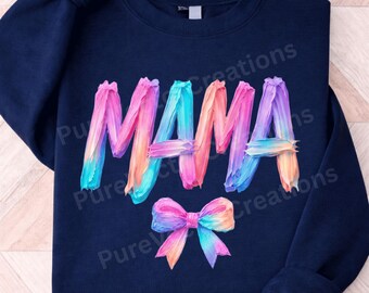 Mamá PNG, Pincelada Mamá PNG, Maternidad con pintura al óleo arcoíris, Pincelada pintada a mano PNG, Muttertag, Fête Des Mères, descarga digital