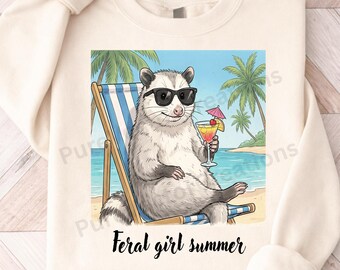Chica salvaje de verano PNG, Zarigüeya PNG, Diseño de camiseta de zarigüeya, Vibras de verano PNG, Bronceada por el sol PNG, Verano, Playa, Zarigüeya PNG, Diseño de camiseta de zarigüeya