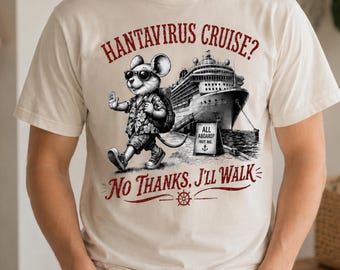 Camiseta divertida de crucero con hantavirus, meme de vacaciones, humor negro, camiseta anticruceros, gráfico de rata