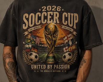 2026 Soccer Cup Shirt World Football Tournament Graphic Tee Vintage Stadium Fan Gift Comfort Colors