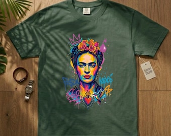 Camiseta de Frida Kahlo, camiseta feminista, camiseta de graffiti, camiseta para fans de Frida Kahlo,