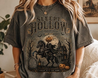 Sleepy Hollow Shirt Dead and Breakfast Tee Headless Horseman Graphic Top Comfort Colors Vintage Halloween Gift