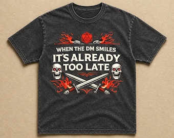 Camiseta divertida para Dungeon Master RPG Gamer con estampado de sonrisas. Colores cómodos.