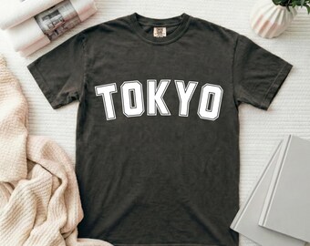 Comfort Colors Tokyo Shirt Varsity Collegiate Graphic Tee Minimalist Japan Travel Gift Souvenir Top