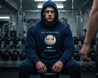 NOT INTERESTED. Hoodie Urban Armour ASU Heavyweight Graphic Sweatshirt Streetwear Boxy Fit Anti Social Unit Pullover Cotton Premium Outfit