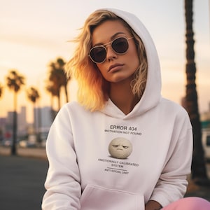 ERROR 404. OZ Hoodie Urban Armour Heavyweight Graphic Sweatshirt Streetwear Anti Social Unit Muted Pullover Cotton Scandi Minimalist Outfit