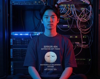 エラー404ユニットオーバーサイズヘビーウェイトオーガニックコットンTシャツアンチソーシャルミニマリストストリートウェアボクシーフィットユニセックスシャツプライバシーケアギアギフトトップ