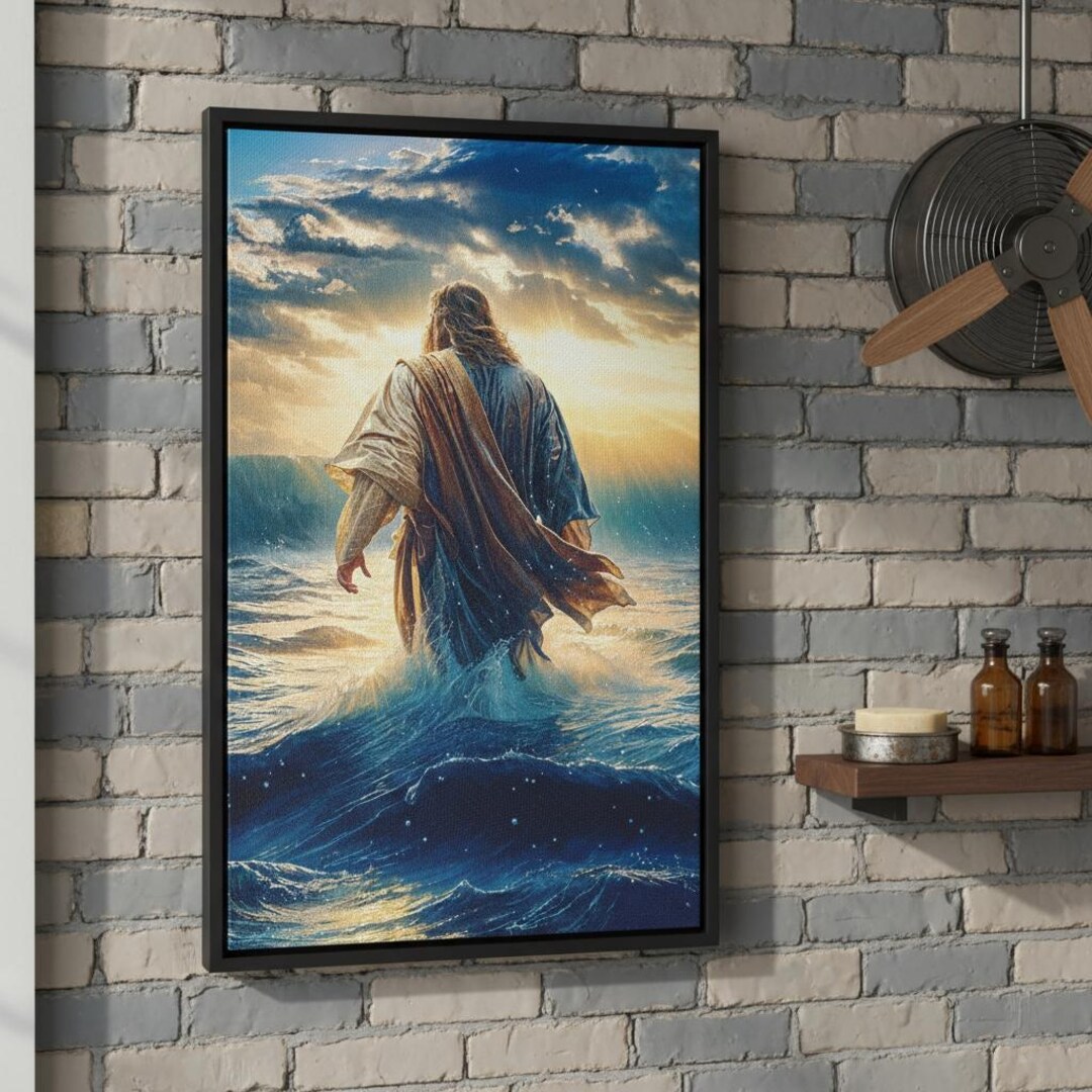 Jesus Walking on Water Canvas Print | Christian Religious Wall Art - Etsy