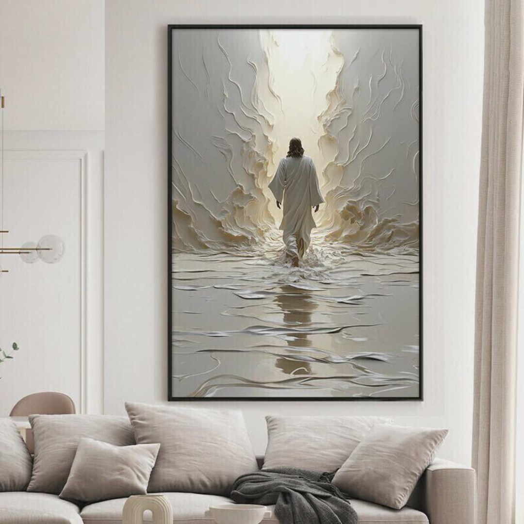 Jesus Walks on Water Canvas – Religious Christian Wall Art - Etsy
