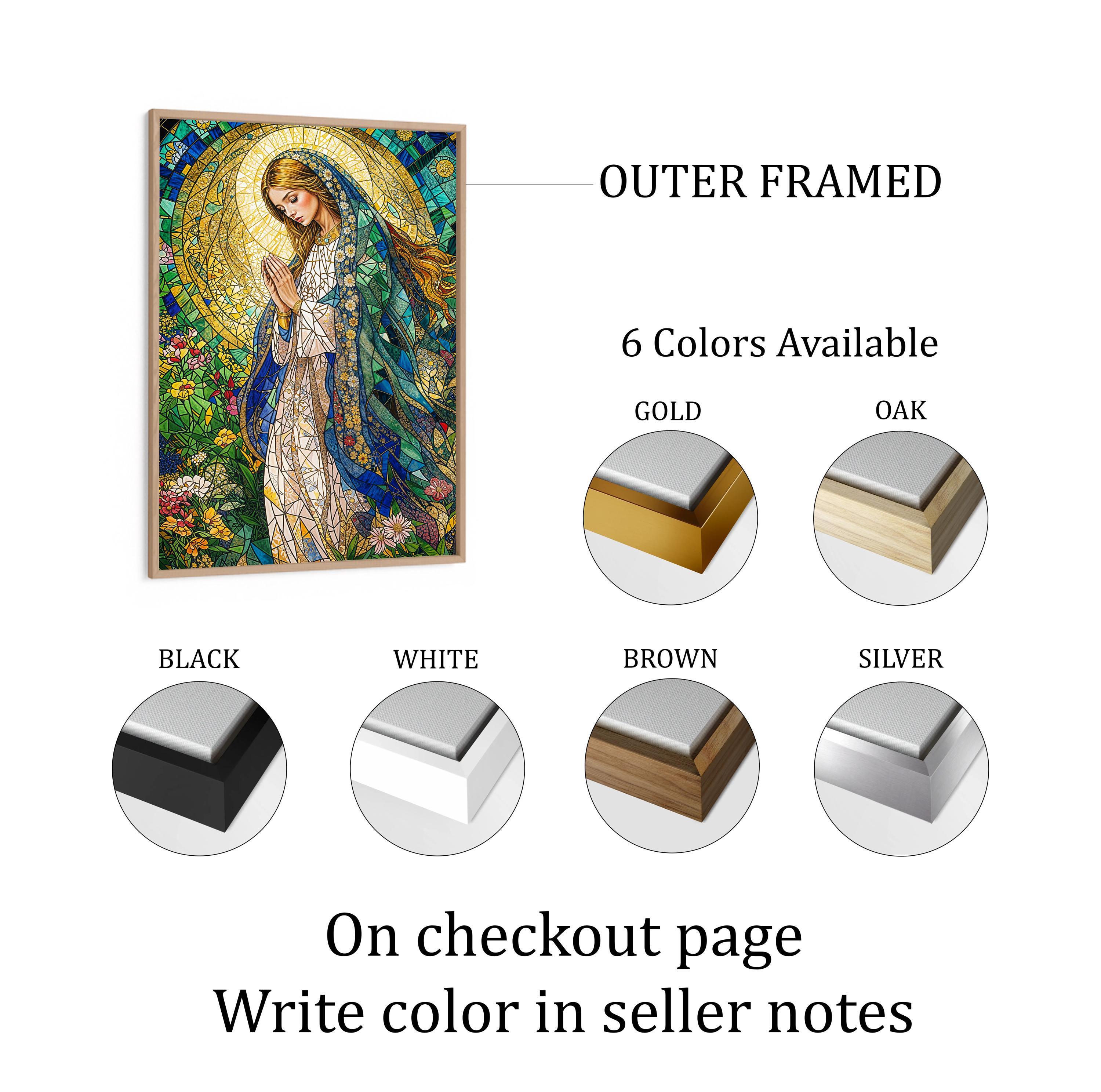 Virgin Mary Stained Glass Canvas Print | Catholic Wall Art - Etsy