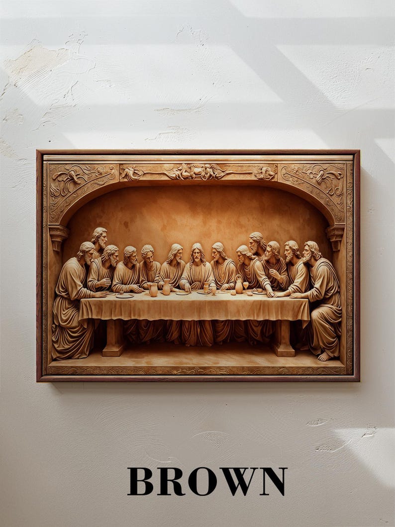 The Last Supper Carved Wood Wall Art | Christian Home Decor - Etsy