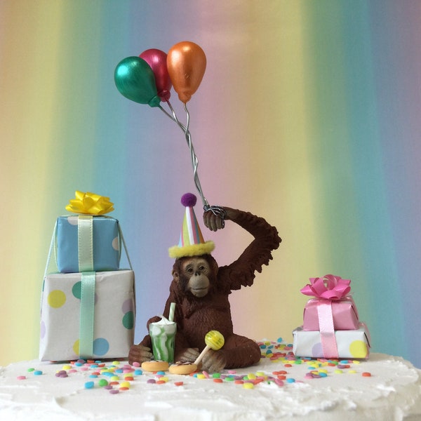 Orangutan cake topper Party Animal cake decoration monkey Birthday cake topper Orangutan