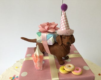 Chien Décoration De Fête D'anniversaire,32Pcs Teckel Chien Anniversaire Décoration De Cupcake Bannière Ballon Pour Chien Décoration De Fête Pour