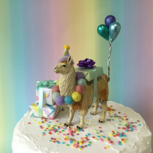 Llama cake topper Party Animal cake decoration Birthday cake topper Party Llama