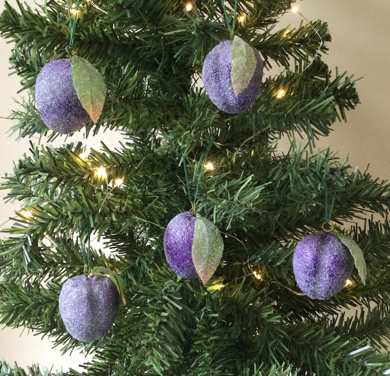 Sugar plum Christmas ornaments spun cotton sugared plum damson. Nutcracker Christmas image 1