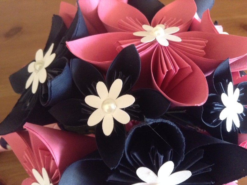 Origami kusudama paper flower bouquet