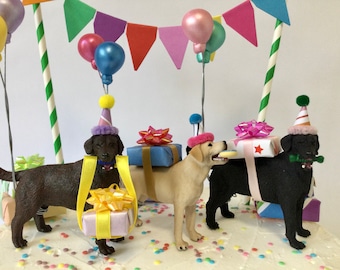 Labrador Cake Topper: Party Decoration with Optional Bunting