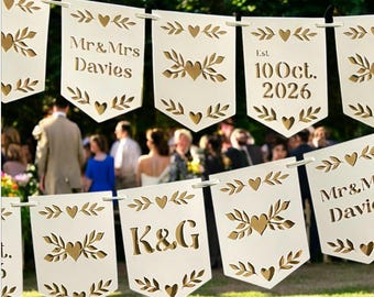 Wedding garland personalised wedding bunting custom banner