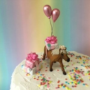 Pony cake topper Party Animal cake decoration Horse Birthday cake topper Shetland Pony.
