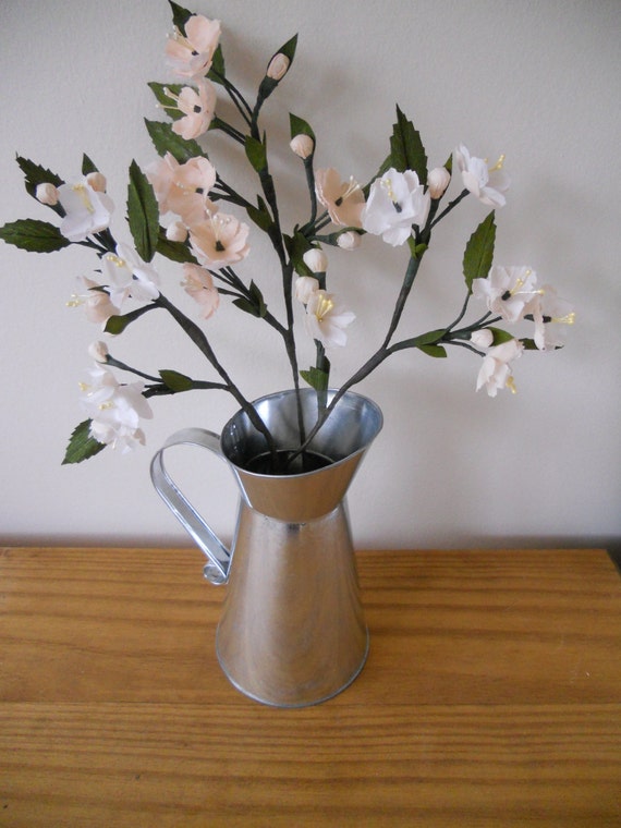 Items similar to Cherry blossom made in crepe paper with a metal jug on